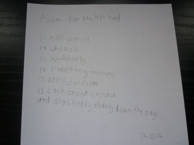 poem for the left hand